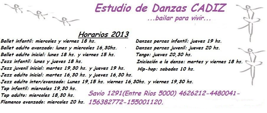 Horarios 2013!!!!